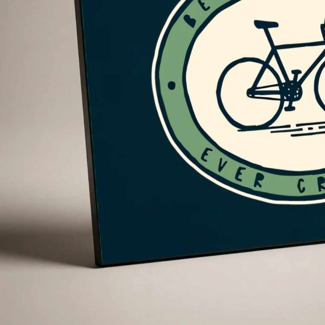 Classic Bicycle Badge Poster | Horizontal Borderless Art Frame Poster Premium Wall Art Canvas by MeriDeewar