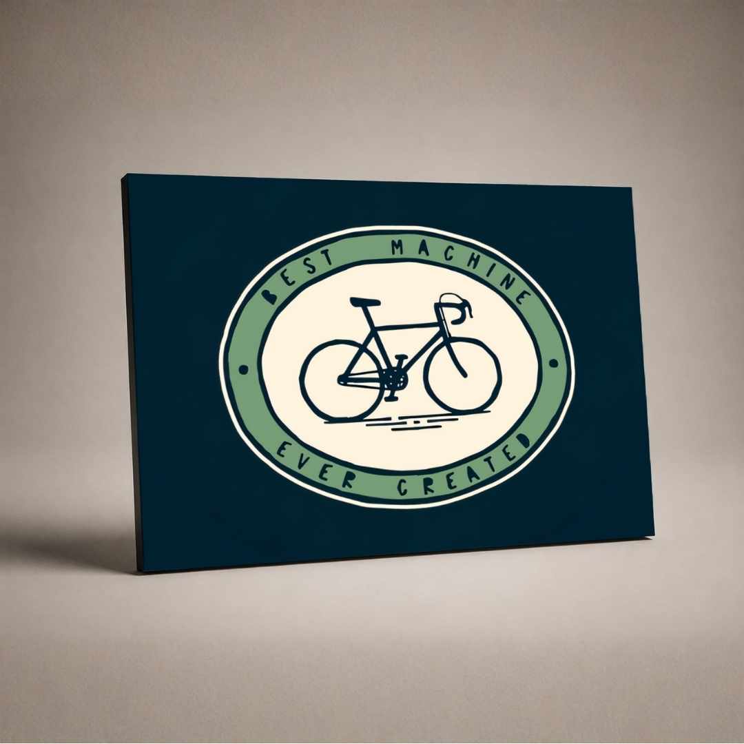 Classic Bicycle Badge Poster | Horizontal Borderless Art Frame Poster Premium Wall Art Canvas by MeriDeewar