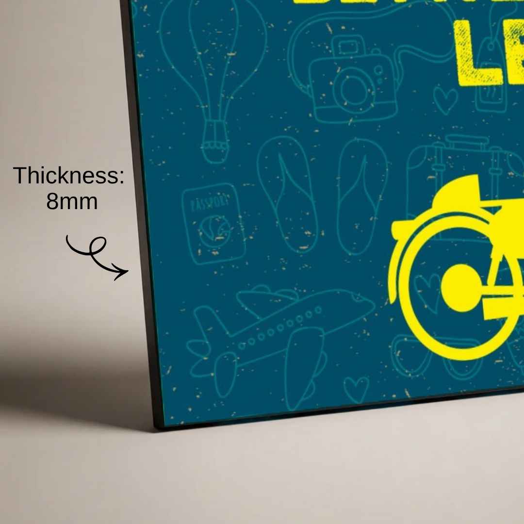 Classic Yellow Cruiser Motorcycle Humor Poster | Horizontal Borderless Art Frame Poster Premium Wall Art Canvas by MeriDeewar