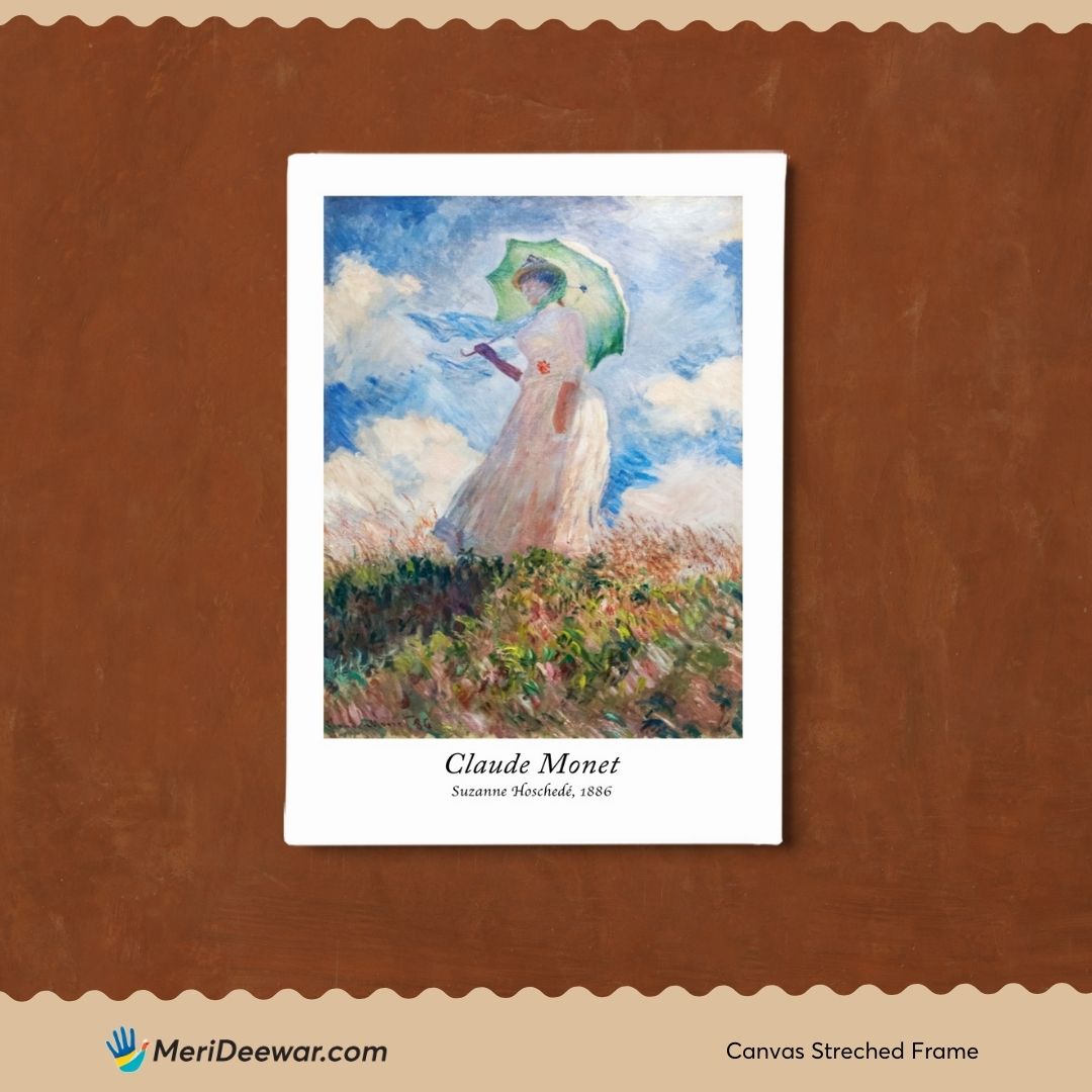 Claude Monet Suzanne Hoschede Painting 3 : 4 Vertical New Premium Wall Art Canvas by MeriDeewar