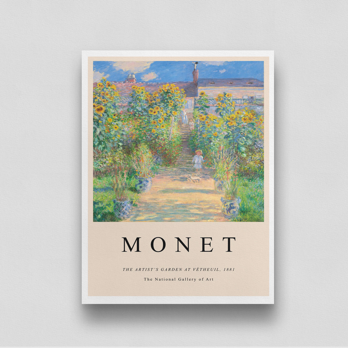 Claude Monet The Artist's Garden at Verheuil Painting 3 : 4 Vertical New Premium Wall Art Canvas by MeriDeewar