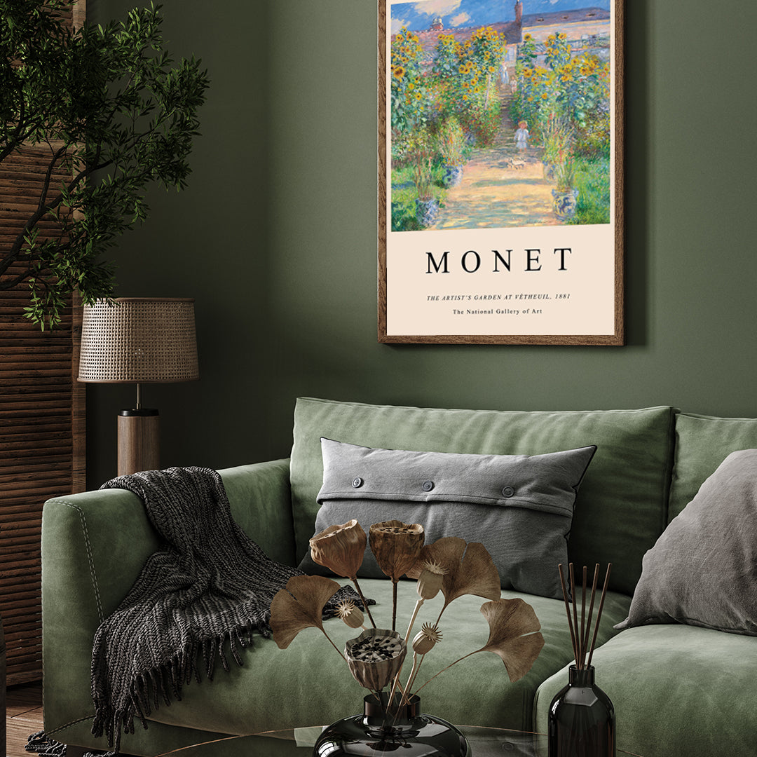 Claude Monet The Artist's Garden at Verheuil Painting 3 : 4 Vertical New Premium Wall Art Canvas by MeriDeewar