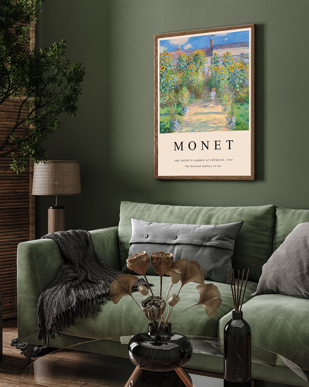 Claude Monet The Artist's Garden at Verheuil Painting 3 : 4 Vertical New Premium Wall Art Canvas by MeriDeewar