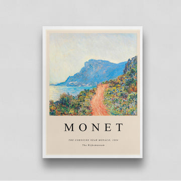 Claude Monet The Corniche Near Monaco Painting 3 : 4 Vertical New Premium Wall Art Canvas by MeriDeewar