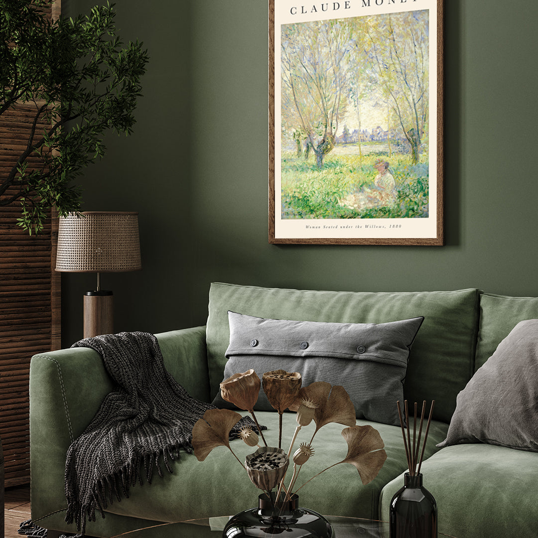 Claude Monet Woman Seated Under the Willows Painting 3 : 4 Vertical New Premium Wall Art Canvas by MeriDeewar