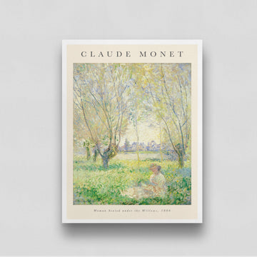 Claude Monet Woman Seated Under the Willows Painting 3 : 4 Vertical New Premium Wall Art Canvas by MeriDeewar