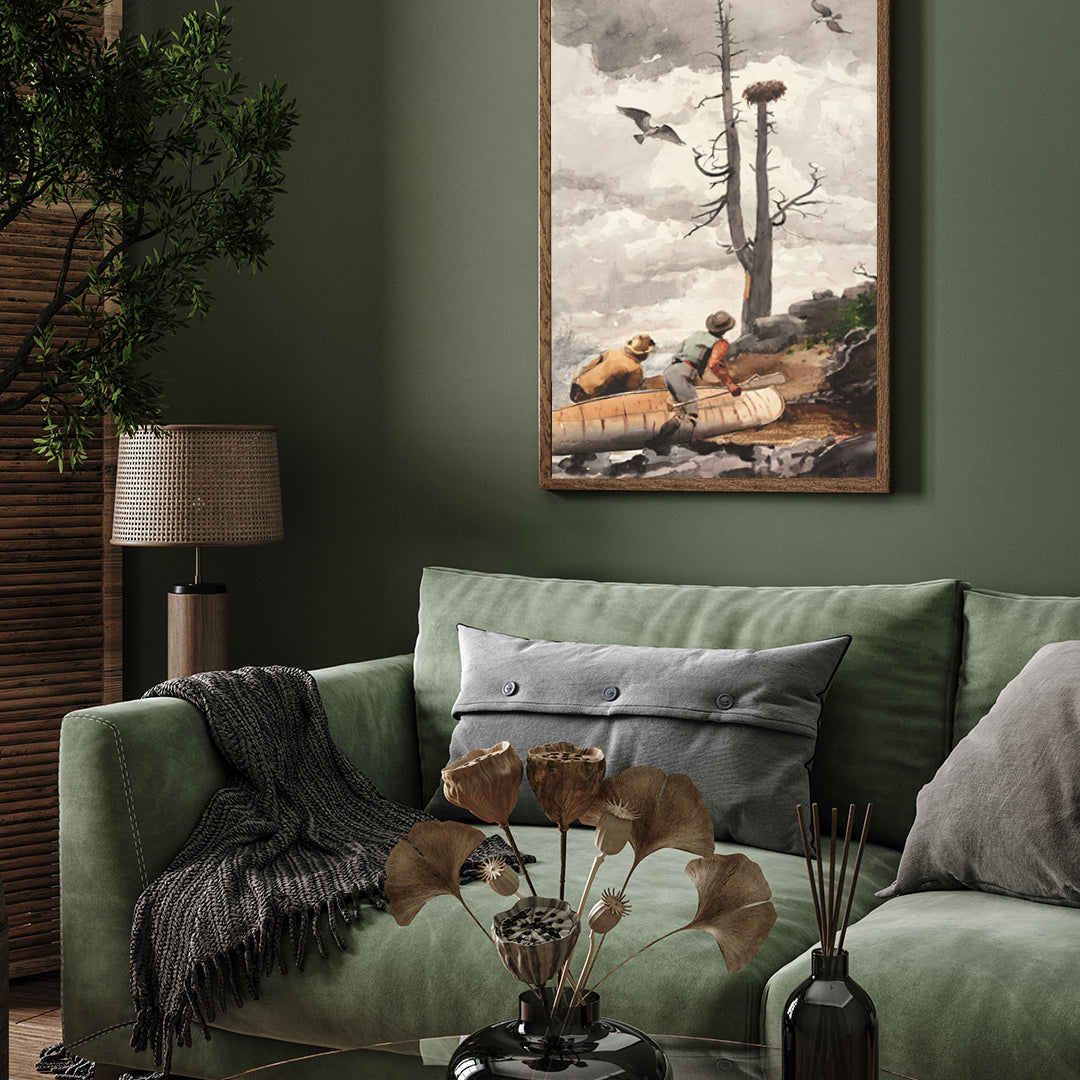 Cloudy Sky With Birds by Winslow Homer 3 : 4 Vertical New Premium Wall Art Canvas by MeriDeewar