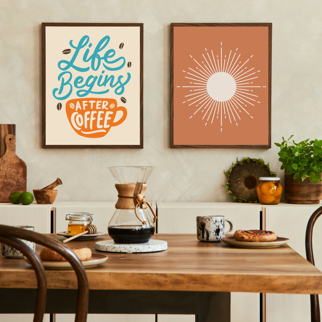 Coffee Quotes Wall Art Set Of 2 Walls Premium Wall Art Canvas by MeriDeewar