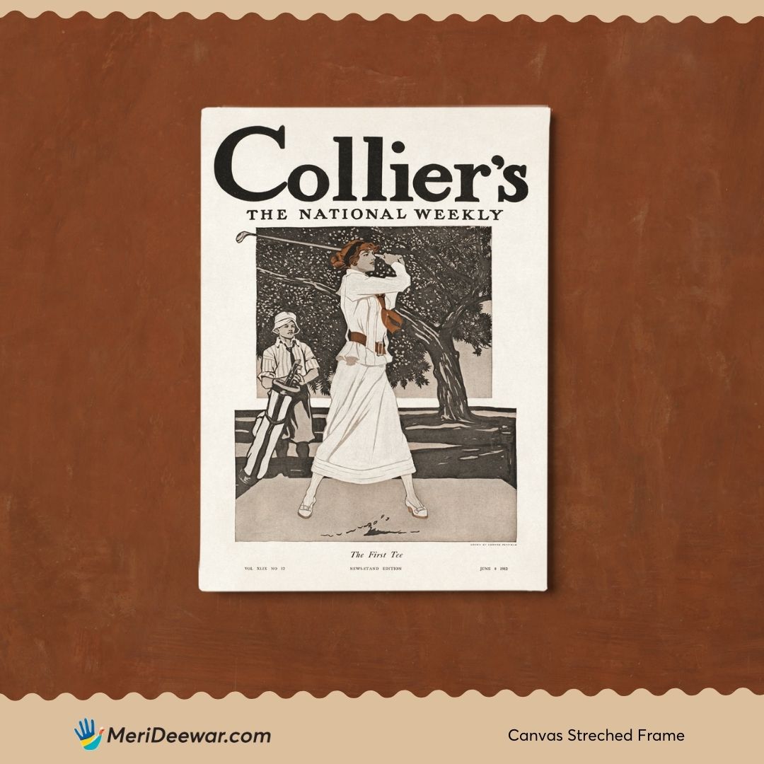 Collier's The National Weekly Vintage Poster 3 : 4 Vertical New Premium Wall Art Canvas by MeriDeewar