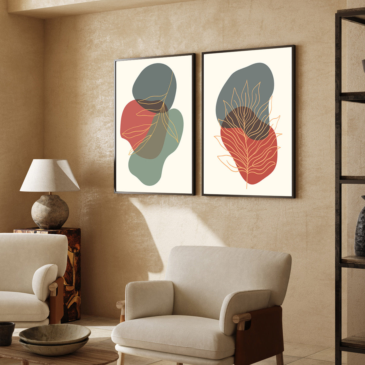 Colorful Boho Abstract Painting – Unique Wall Décor at MeriDeewar Walls Premium Wall Art Canvas by MeriDeewar