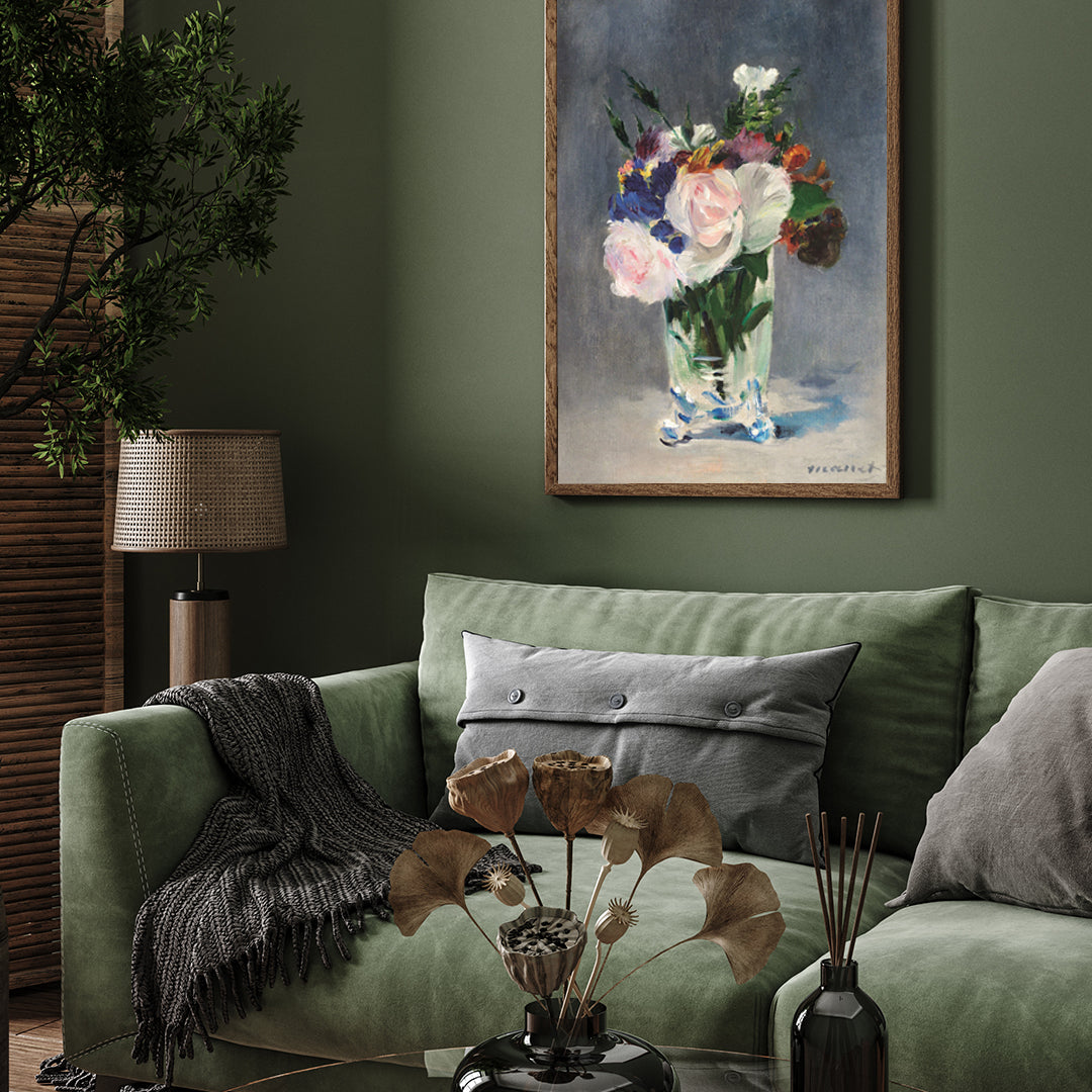 Colorful Flowers in the Vase by Édouard Manet 3 : 4 Vertical New Premium Wall Art Canvas by MeriDeewar