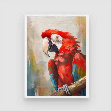 Colorful Parrot Art - Abstract Painting for Contemporary Spaces 3 : 4 Vertical New Premium Wall Art Canvas by MeriDeewar