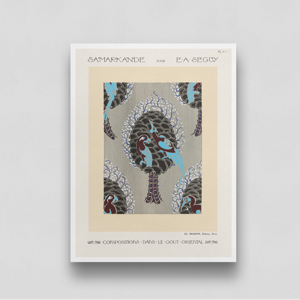 Compositions Dans Le Gout Oriental Artwork by E.A. Seguy 3 : 4 Vertical New Premium Wall Art Canvas by MeriDeewar