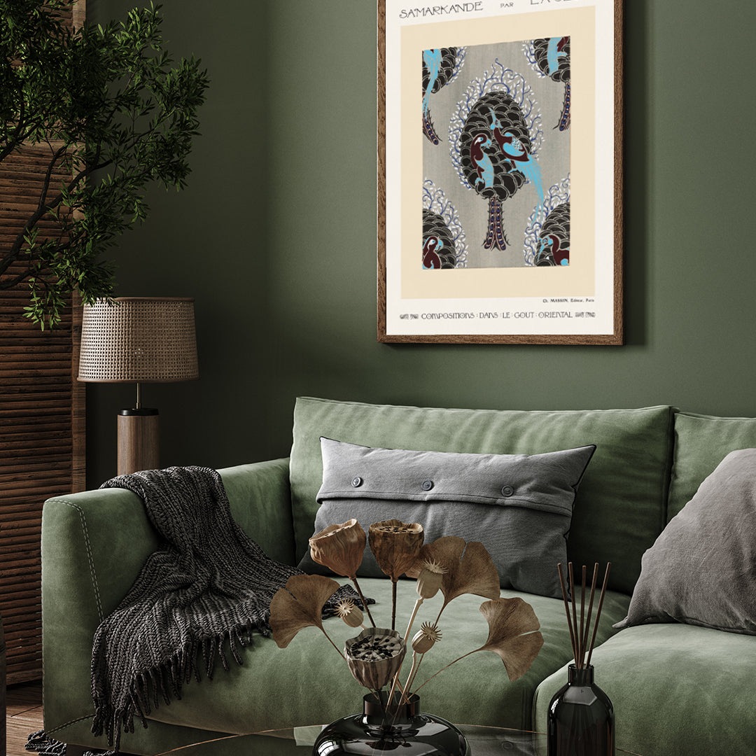 Compositions Dans Le Gout Oriental Artwork by E.A. Seguy 3 : 4 Vertical New Premium Wall Art Canvas by MeriDeewar