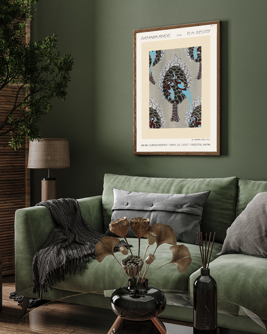 Compositions Dans Le Gout Oriental Artwork by E.A. Seguy 3 : 4 Vertical New Premium Wall Art Canvas by MeriDeewar