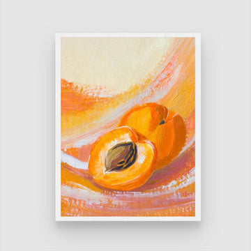 Contemporary Apricot Abstract Canvas Art - Perfect for Decor 3 : 4 Vertical New Premium Wall Art Canvas by MeriDeewar