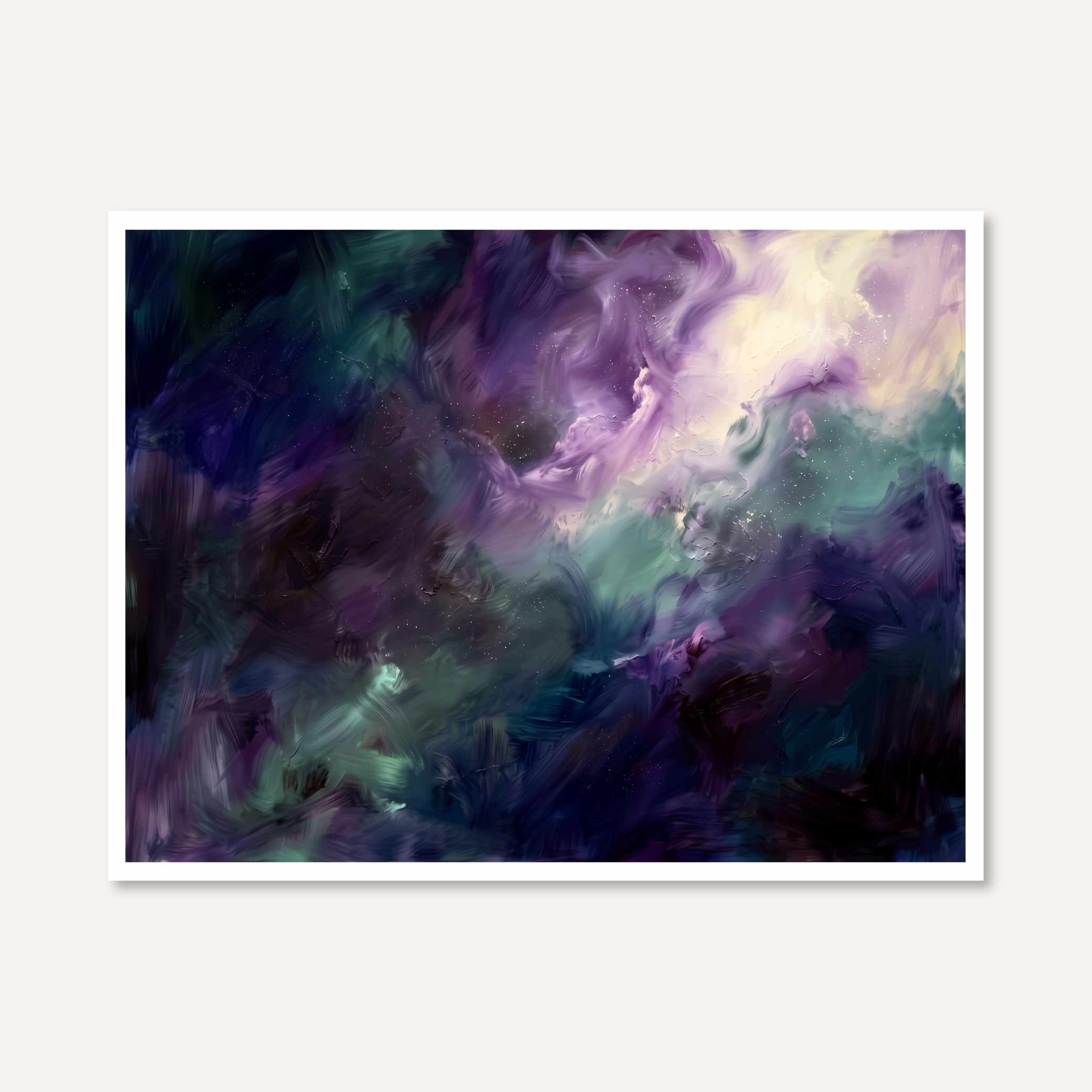 "Cosmic Nebula" Modern Abstract Celestial Giclée Print |Wall Art 3 : 4 Horizontal New Premium Wall Art Canvas by MeriDeewar