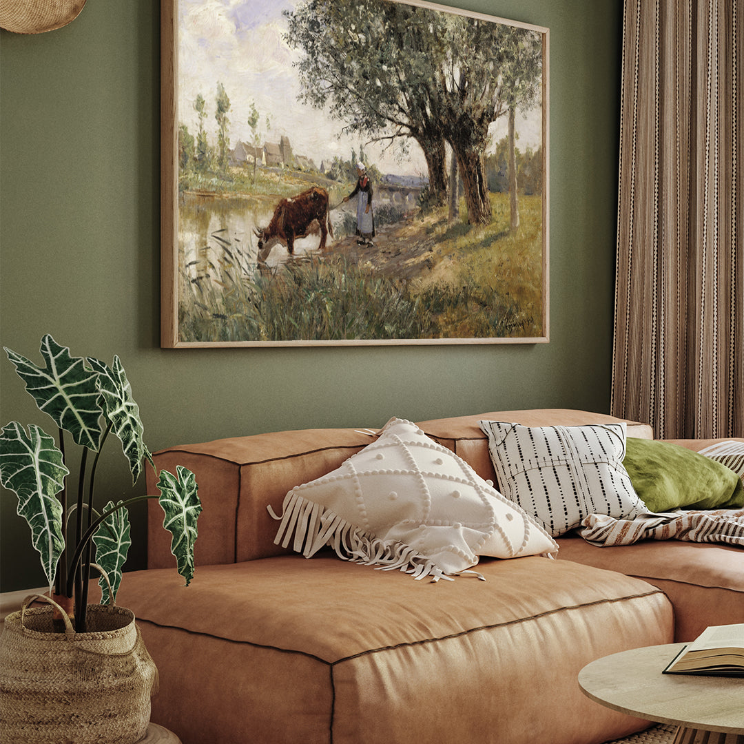 Countryside near Grez-sur-Loing 3 : 4 Horizontal New Premium Wall Art Canvas by MeriDeewar