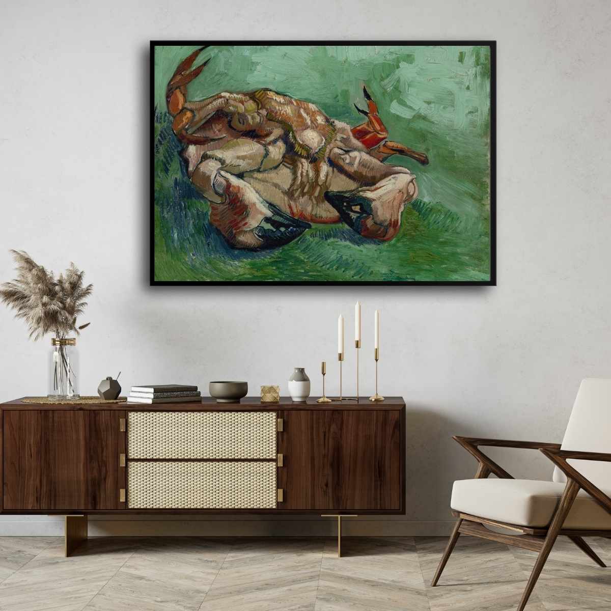 Crab Still Life Painting by Van Gogh | Nature Wall Art for Living Room | Giclée Print 4 : 3 Horizontal Premium Wall Art Canvas by MeriDeewar