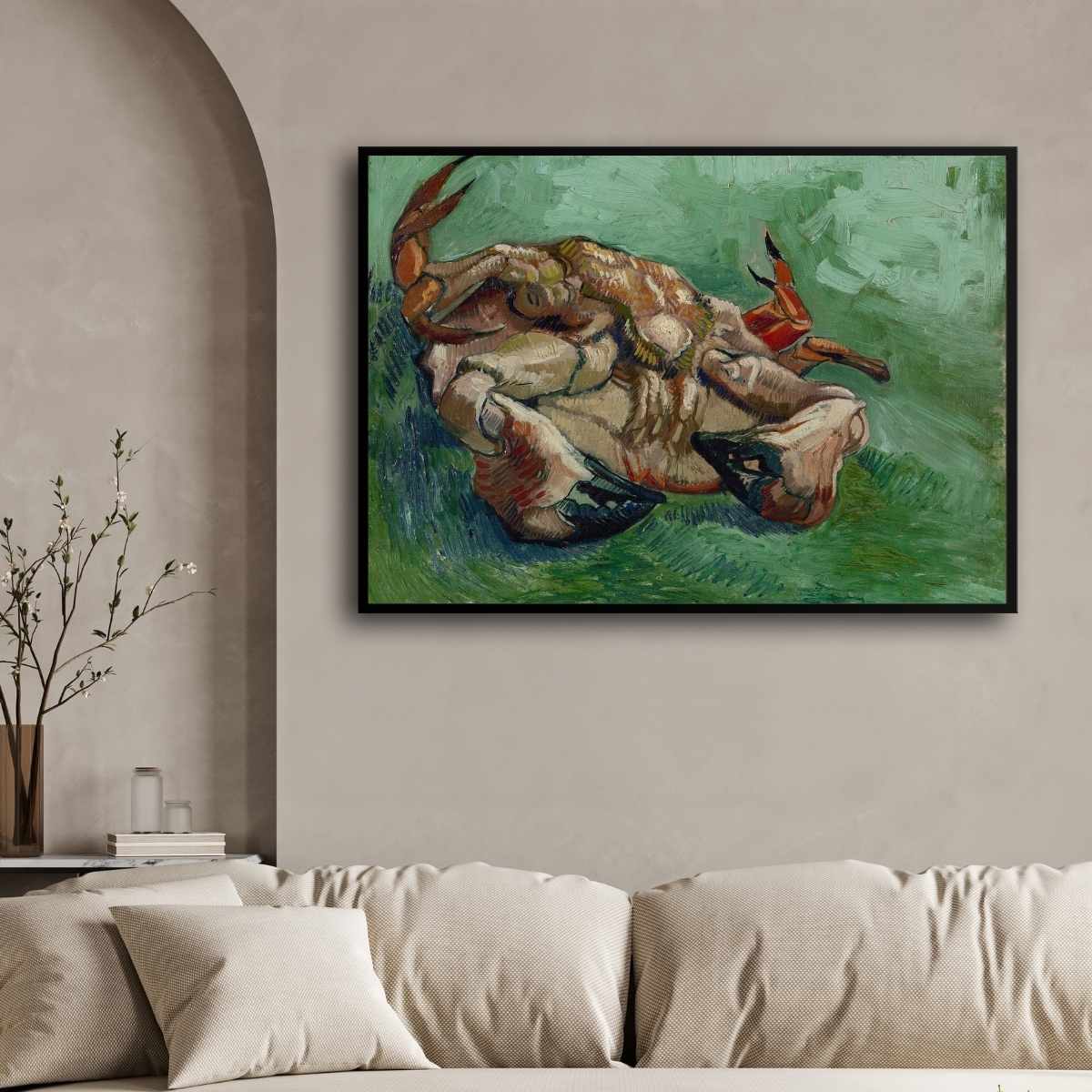 Crab Still Life Painting by Van Gogh | Nature Wall Art for Living Room | Giclée Print 4 : 3 Horizontal Premium Wall Art Canvas by MeriDeewar