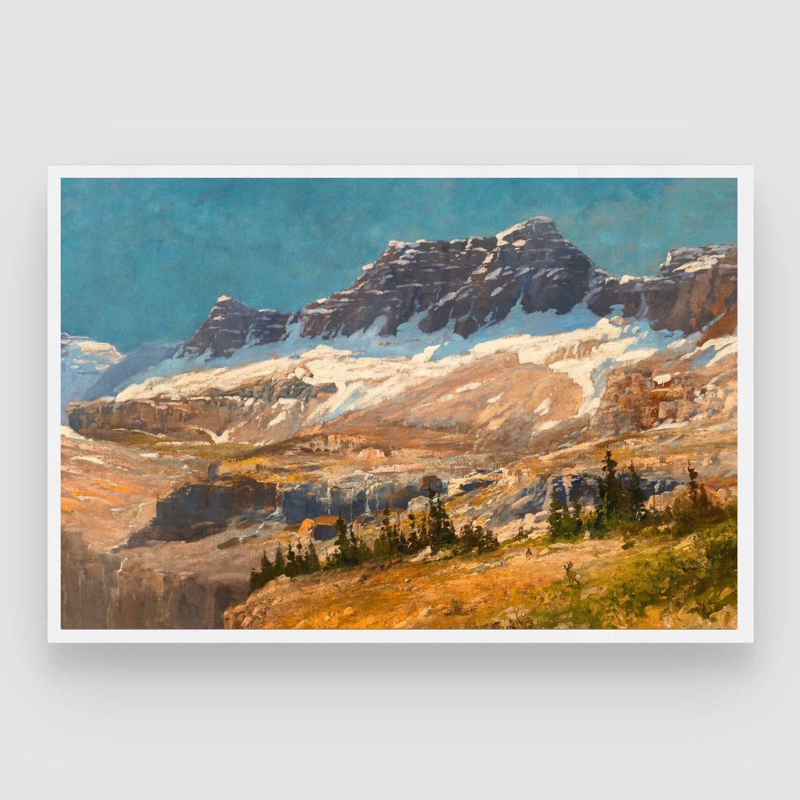 Crimson Peaks – Alpine Wilderness Glacier Landscape Wall Art 2 : 3 Horizontal Premium Wall Art Canvas by MeriDeewar