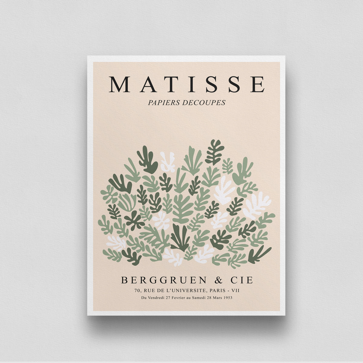 Cutotuts(Colorful Green) by Henri Matisse 3 : 4 Vertical New Premium Wall Art Canvas by MeriDeewar