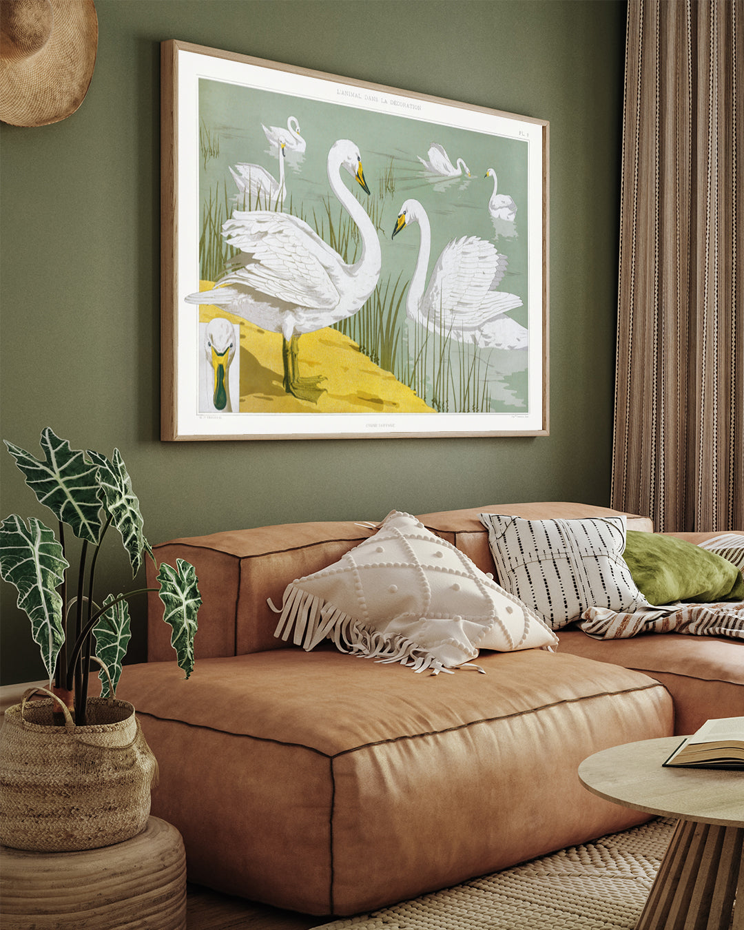 Cygne sauvage painting 3 : 4 Horizontal New Premium Wall Art Canvas by MeriDeewar