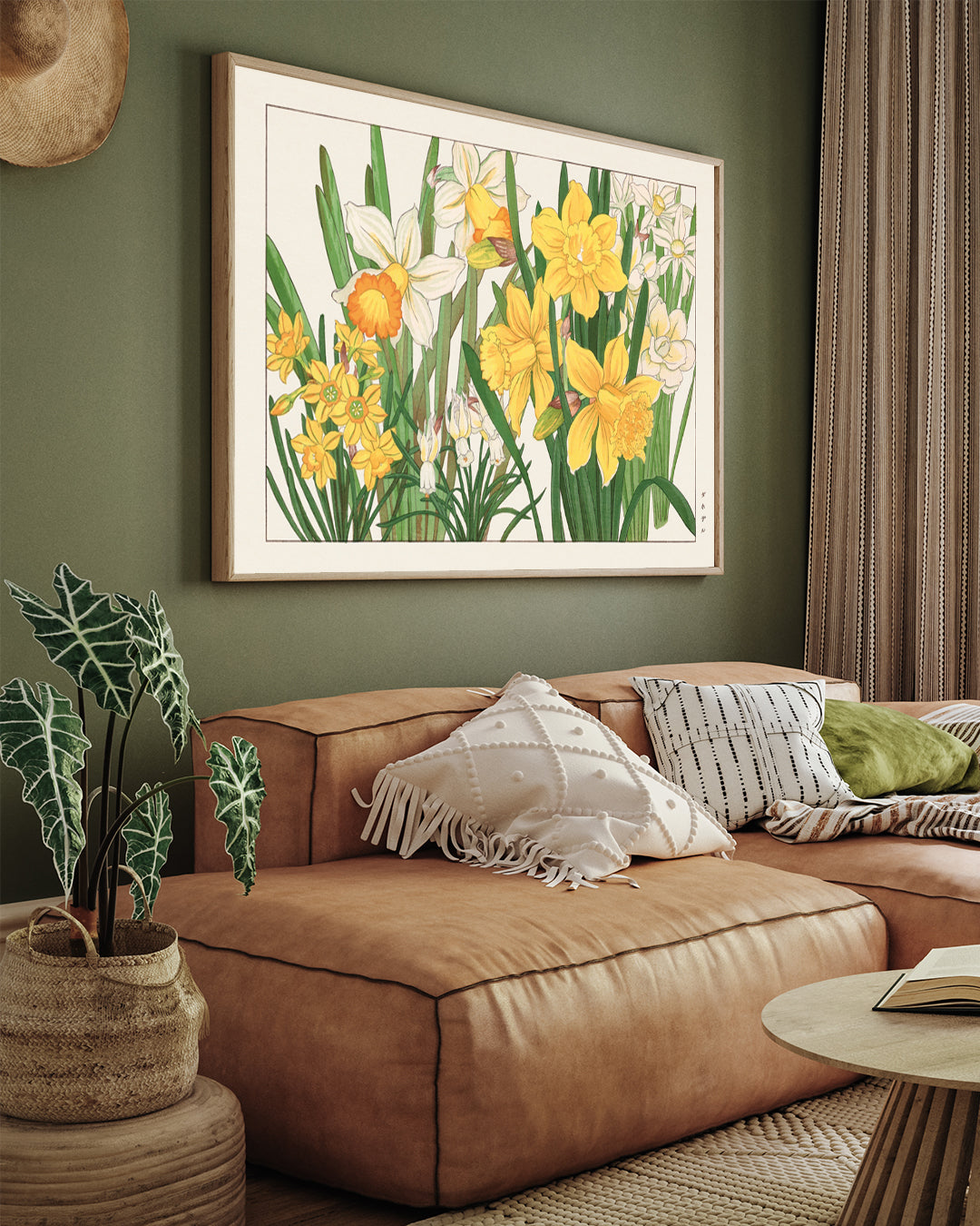 Daffodil Flower Painting 3 : 4 Horizontal New Premium Wall Art Canvas by MeriDeewar