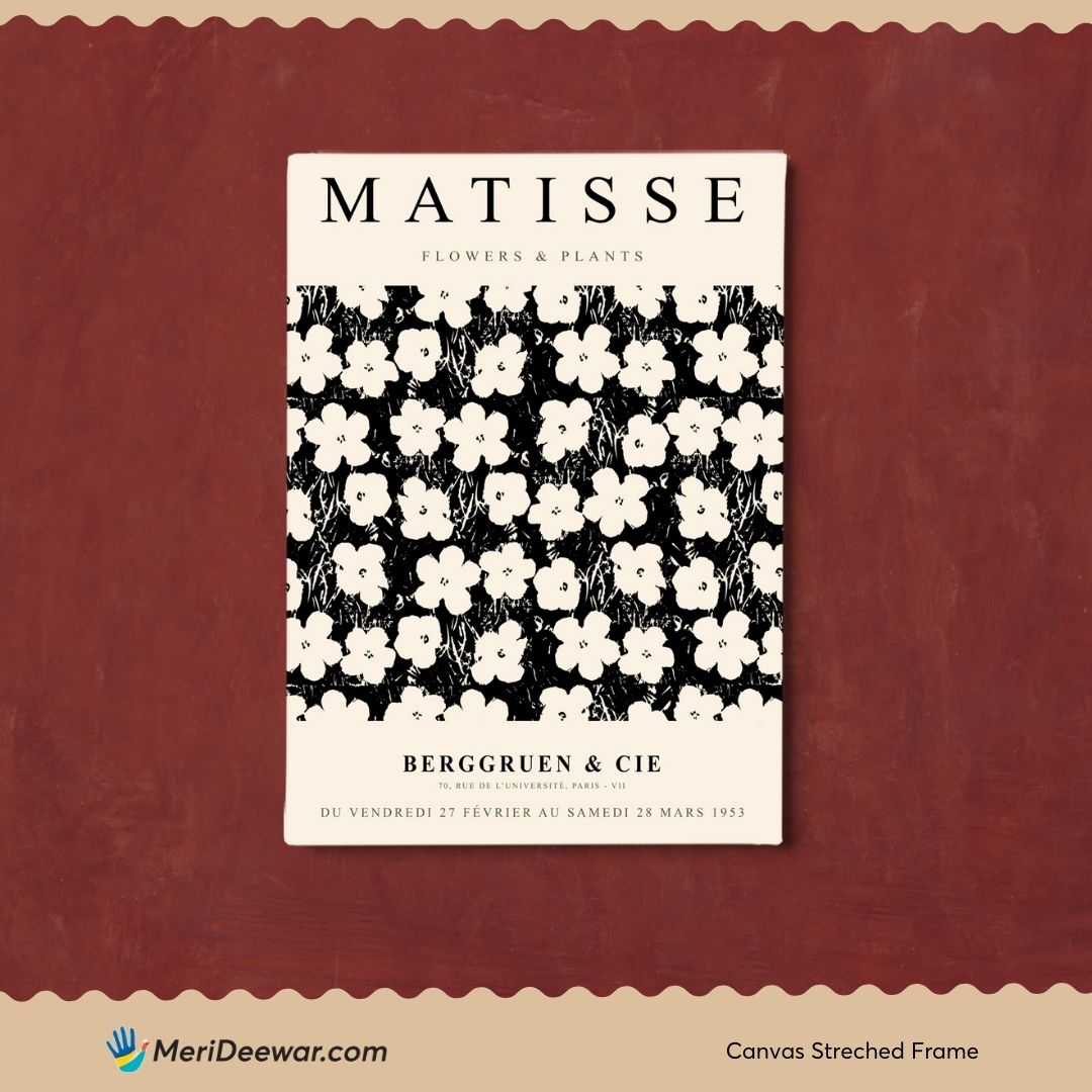 Daisy Black Poster by Henri Matisse 3 : 4 Vertical New Premium Wall Art Canvas by MeriDeewar