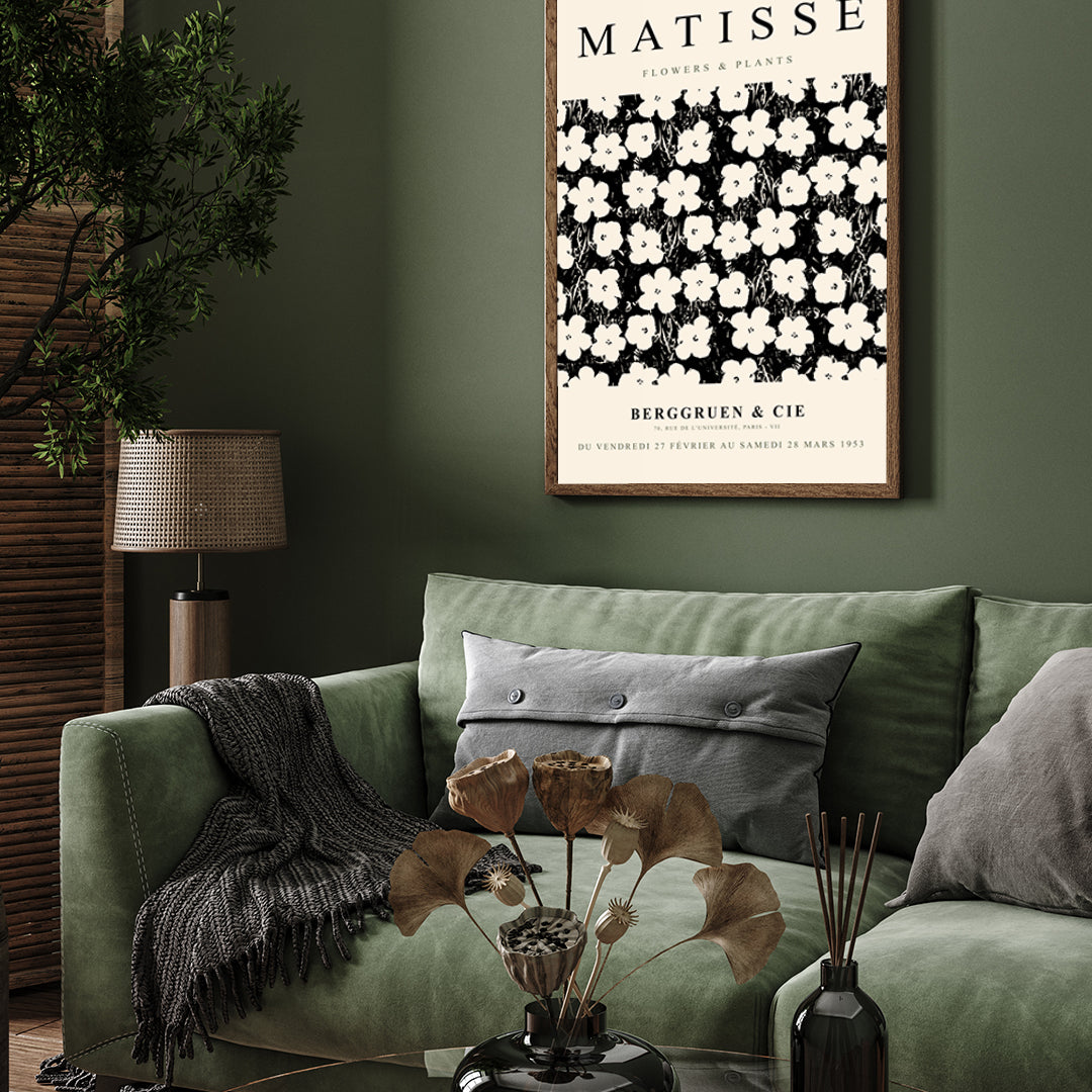 Daisy Black Poster by Henri Matisse 3 : 4 Vertical New Premium Wall Art Canvas by MeriDeewar