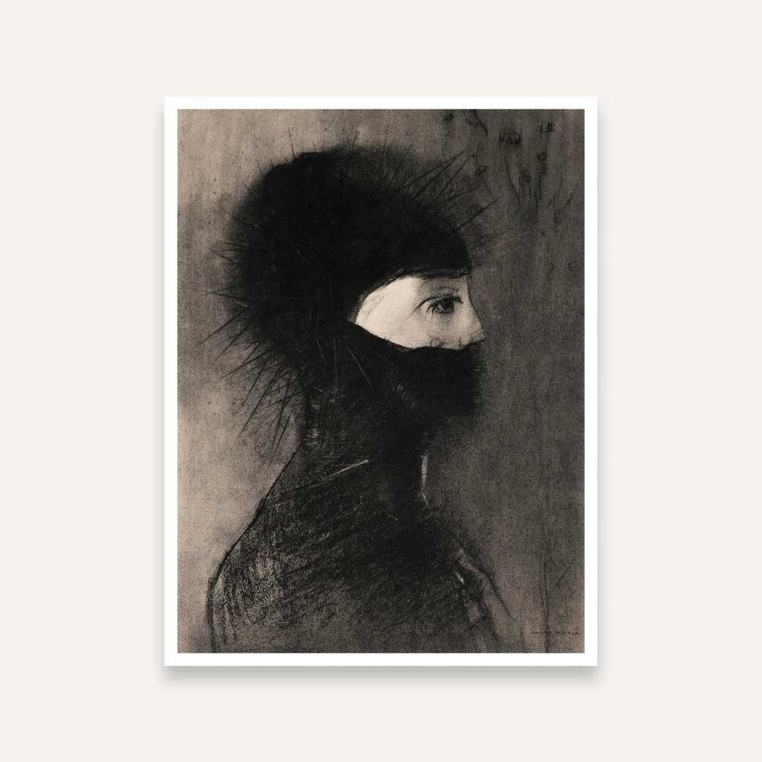 Dark Mysterious Portrait Painting for Living Room | Moody Wall Art | Giclée Print 4 X 5.5 Vertical Premium Wall Art Canvas by MeriDeewar