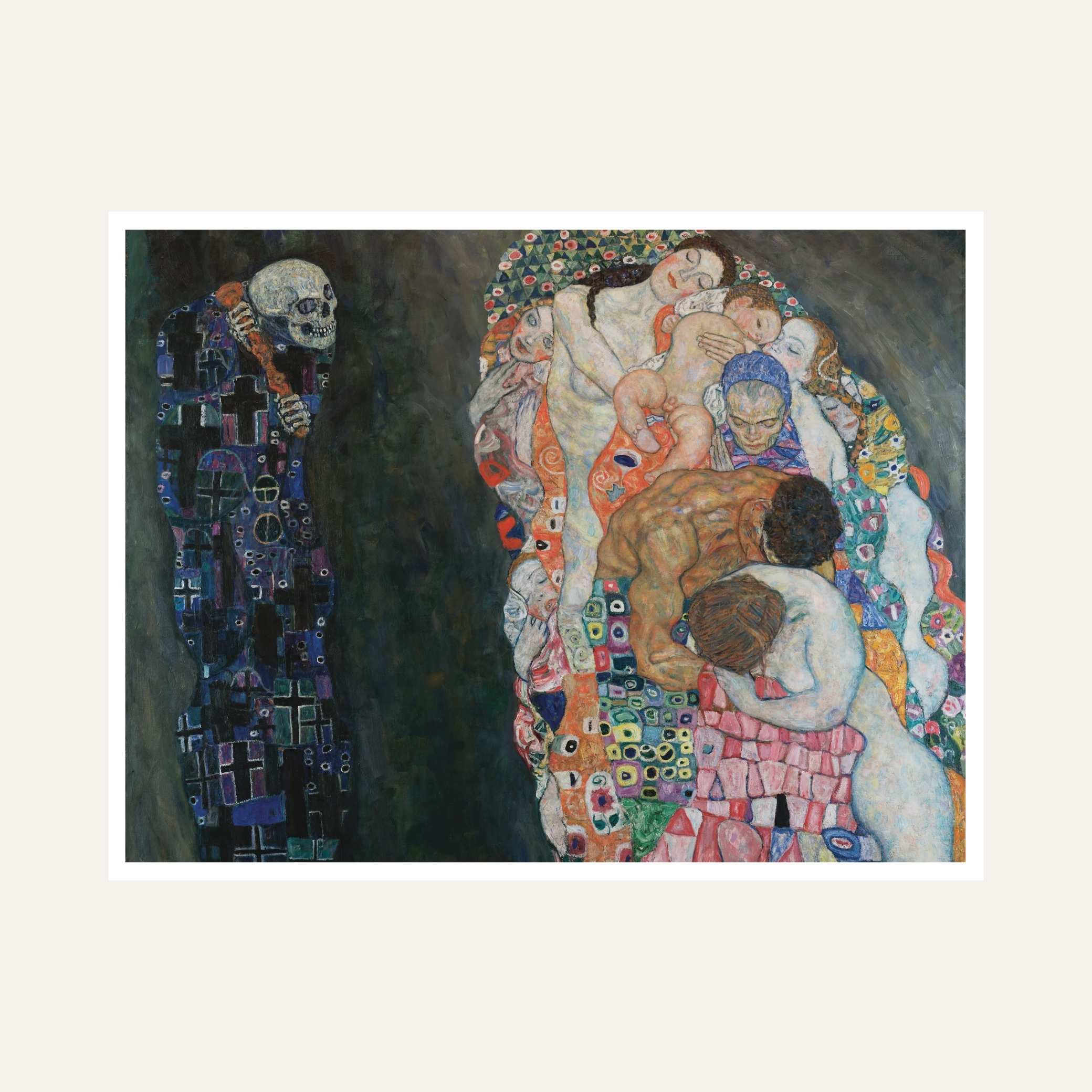 Death and Life by Gustav Klimt | Classic Wall Painting for Living Room | Giclée Art Print 6 : 5 Horizontal Premium Wall Art Canvas by MeriDeewar