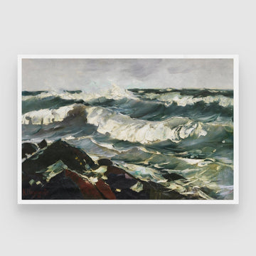 Dramatic Ocean Wave Seascape Wall Art 2 : 3 Horizontal Premium Wall Art Canvas by MeriDeewar