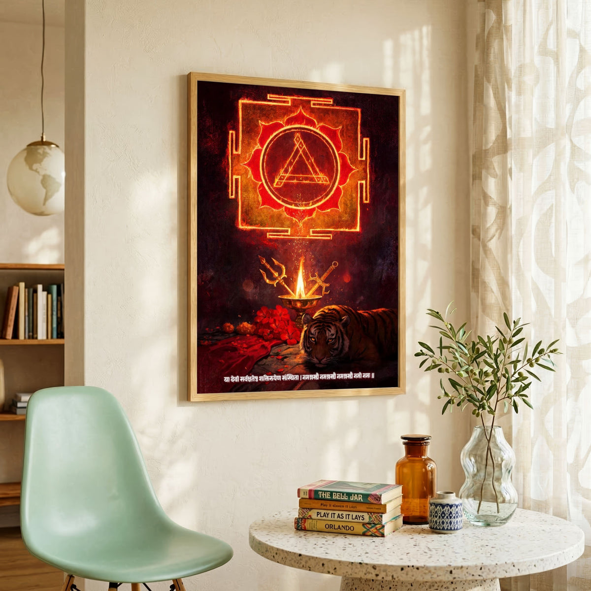 Durga Yantra | Yantra Wall Art 3 : 4 Vertical Premium Wall Art Canvas by MeriDeewar
