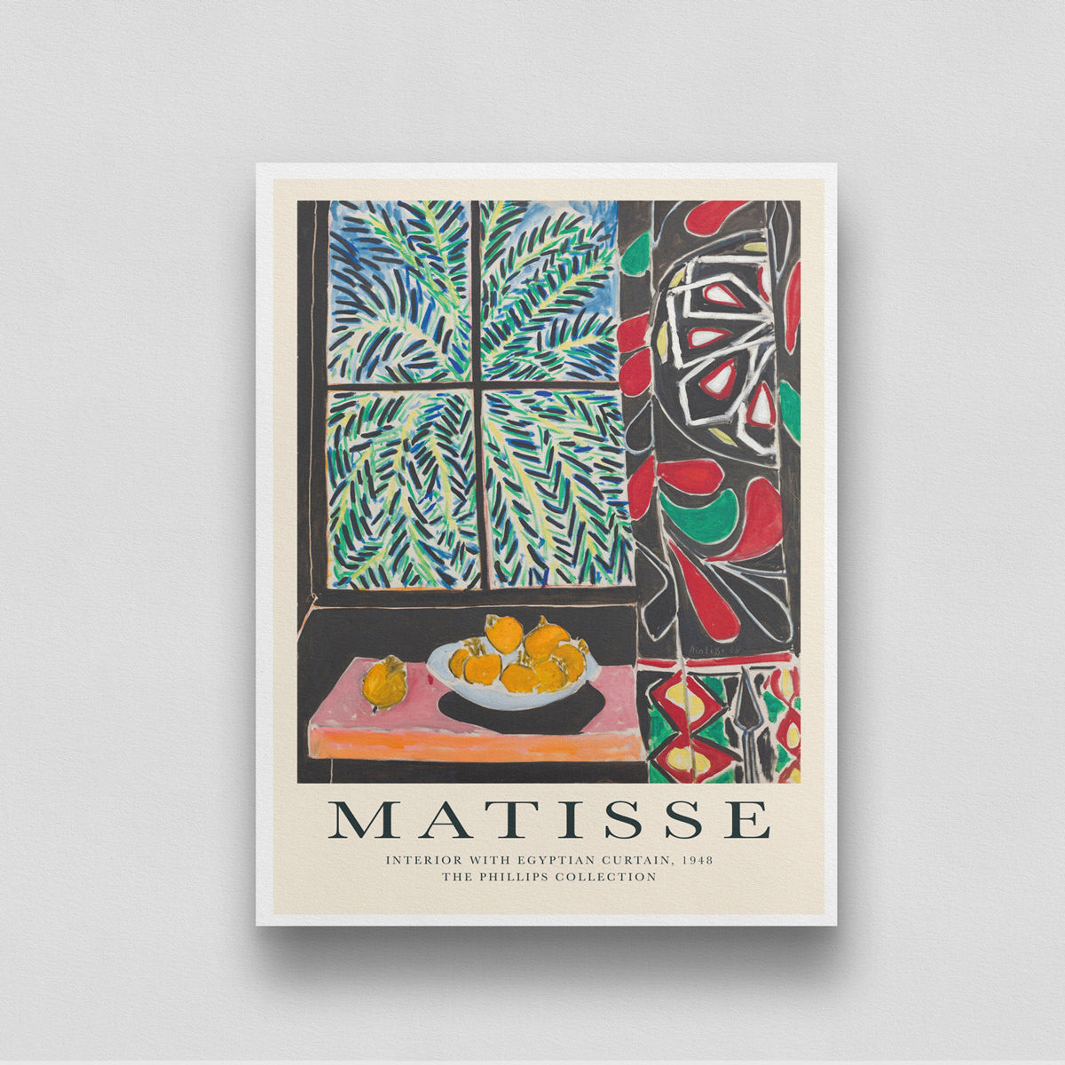 Egyptian Interior with Egyptian Curtain by Henri Matisse 3 : 4 Vertical New Premium Wall Art Canvas by MeriDeewar