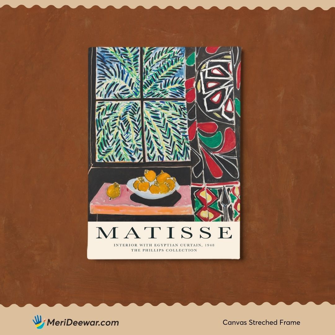 Egyptian Interior with Egyptian Curtain by Henri Matisse 3 : 4 Vertical New Premium Wall Art Canvas by MeriDeewar