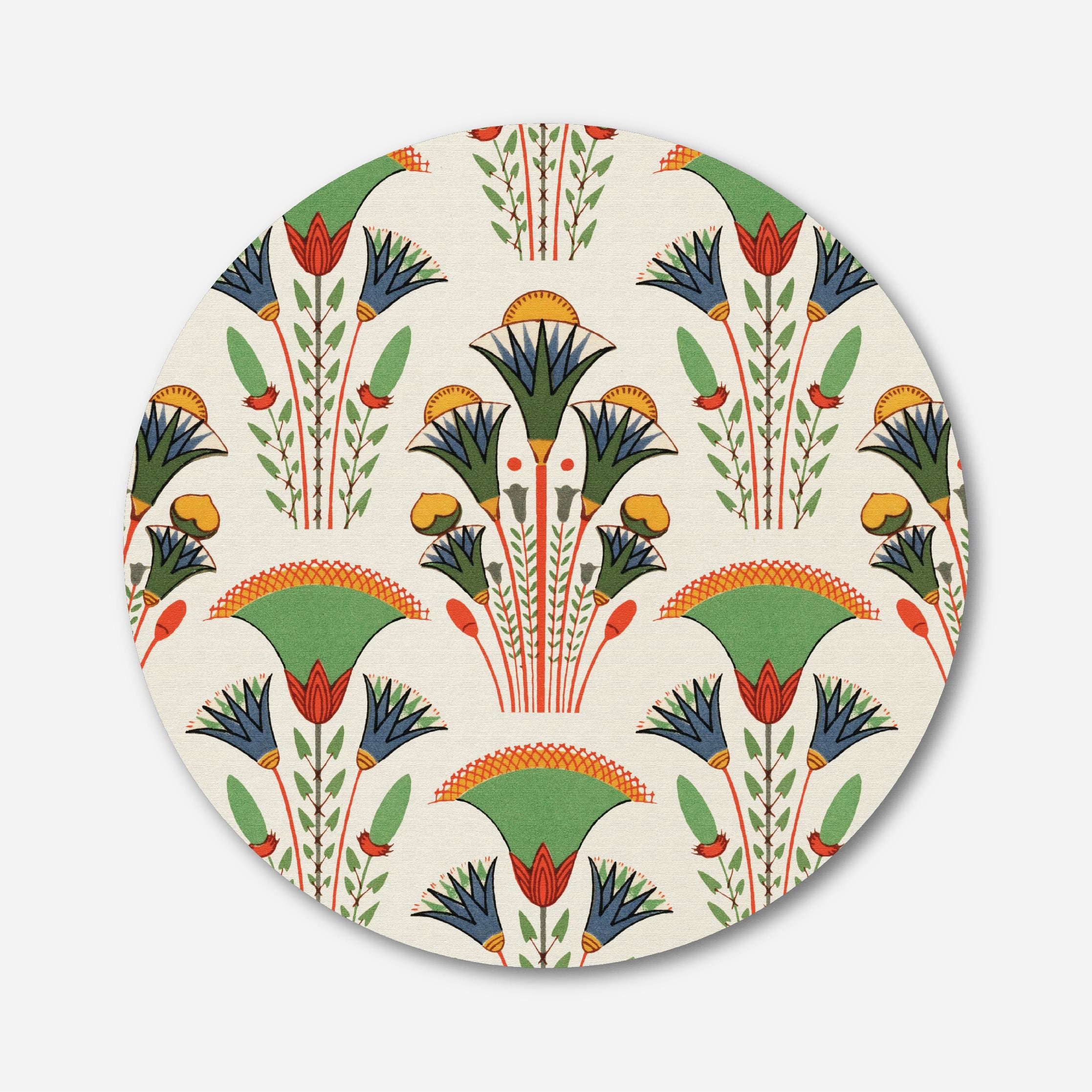 Egyptian Lotus Flower Circular Canvas Frame Circular Canvas Frame Premium Wall Art Canvas by MeriDeewar