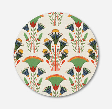 Egyptian Lotus Flower Circular Canvas Frame Circular Canvas Frame Premium Wall Art Canvas by MeriDeewar
