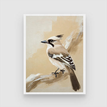 Elegant Jay Bird Abstract Painting - Enhance Your Living Space 3 : 4 Vertical New Premium Wall Art Canvas by MeriDeewar