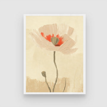 Expressive Poppy Flower Abstract Art – Wall Decor 3 : 4 Vertical New Premium Wall Art Canvas by MeriDeewar