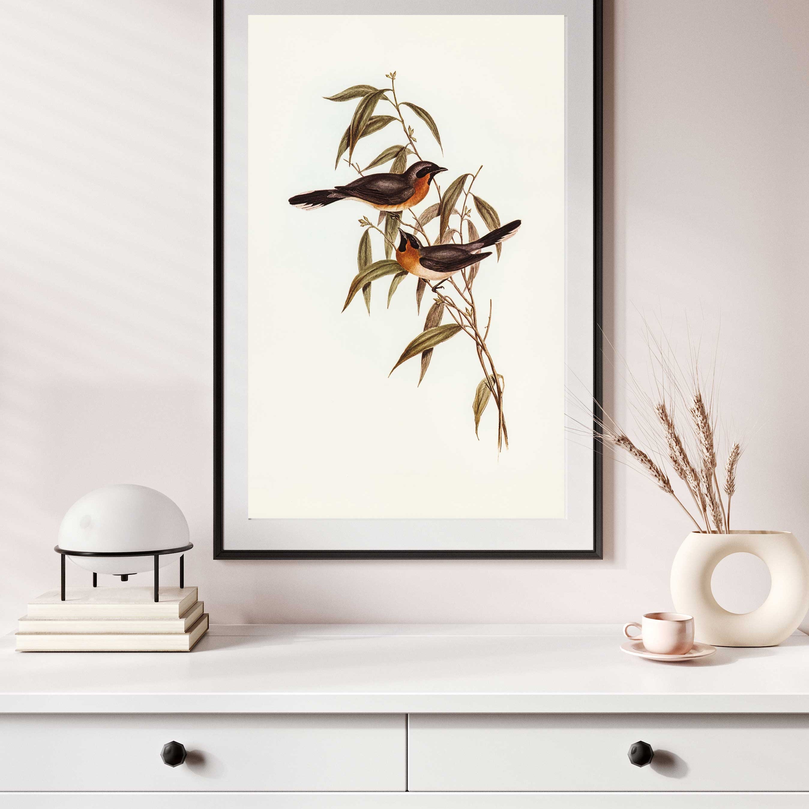 Exquisite Bird Scene Painting - Elevate Your Walls 2 : 3 Vertical Premium Wall Art Canvas by MeriDeewar