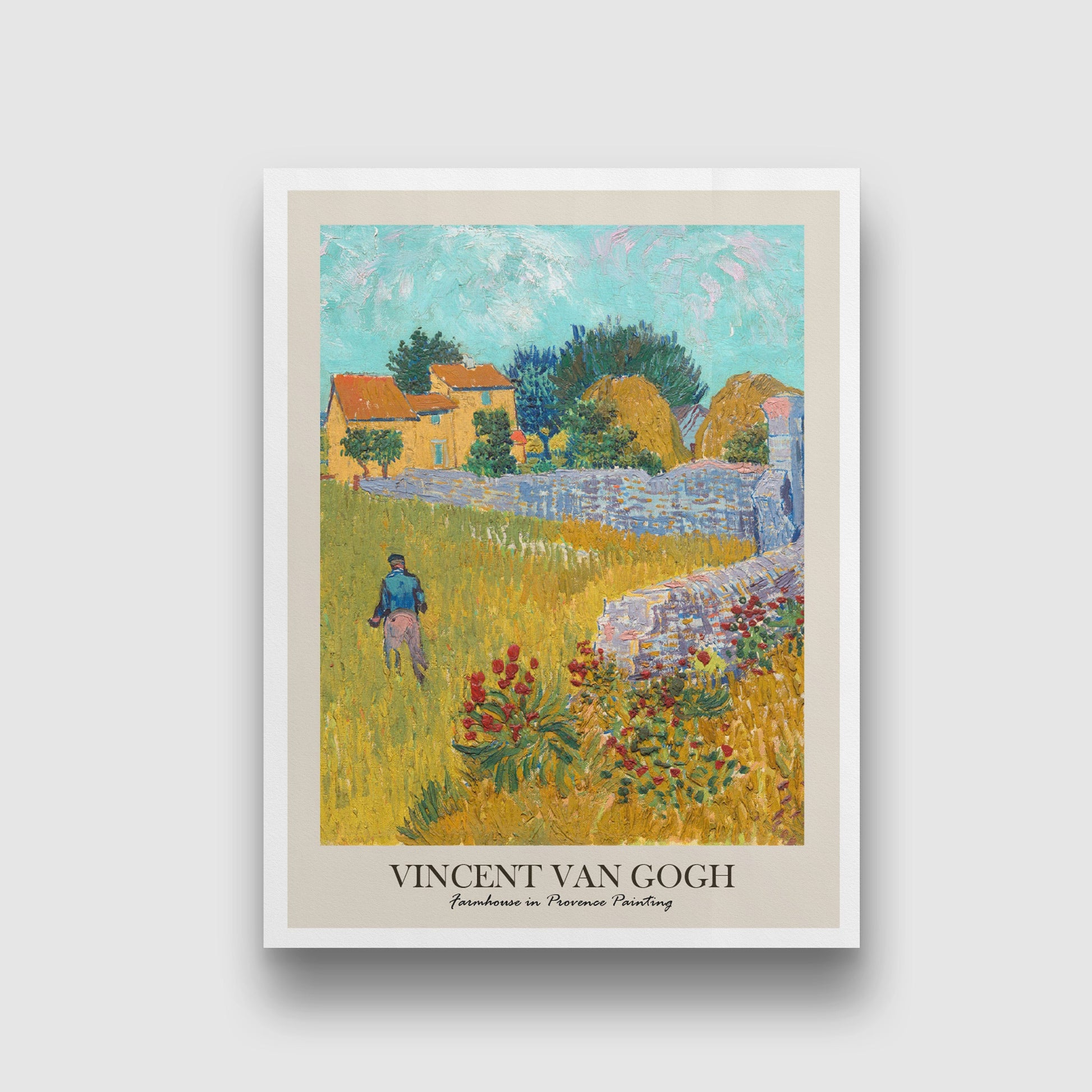 Farmhouse in Provence Painting by Vincent van Gogh 3 : 4 Vertical New Premium Wall Art Canvas by MeriDeewar