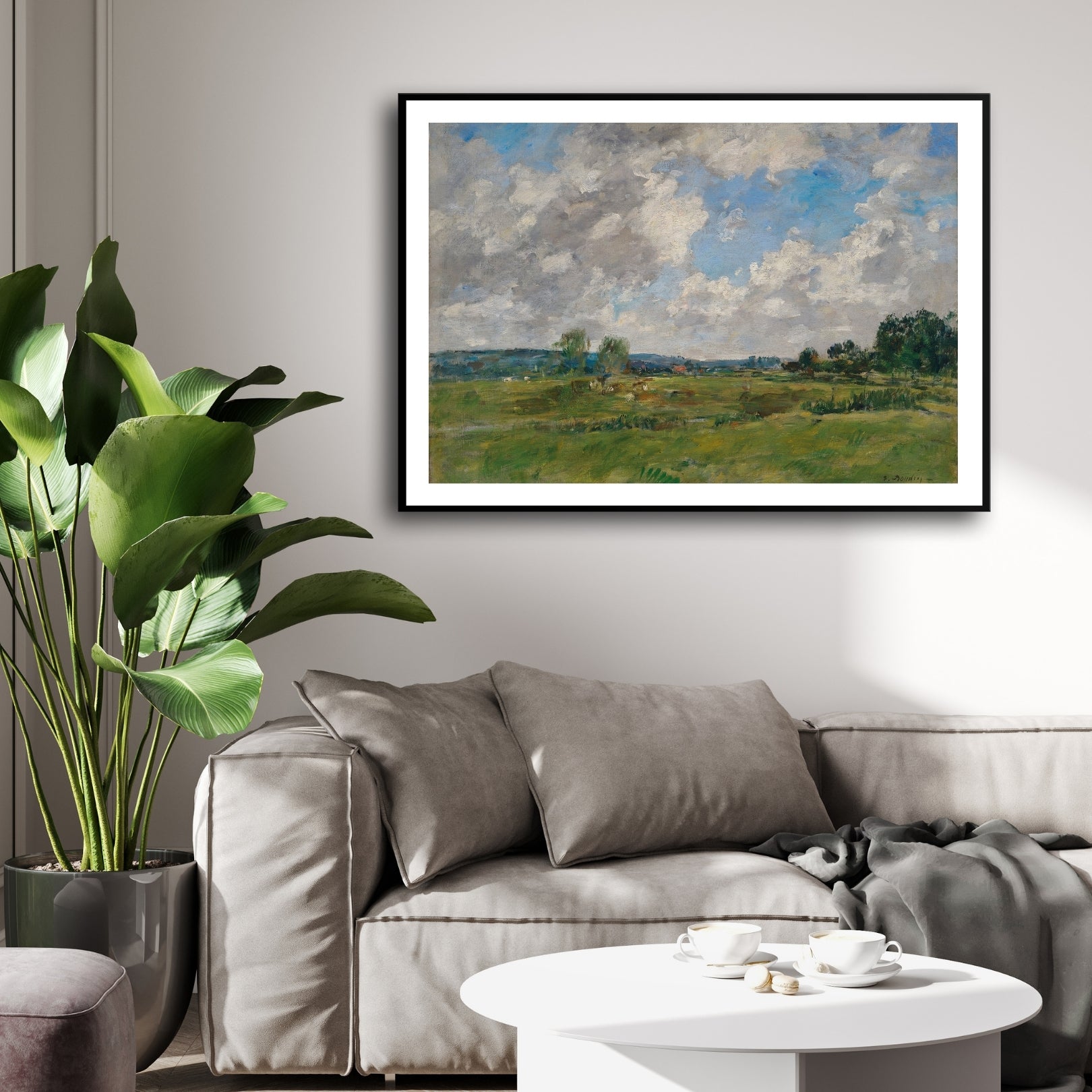 Fields Beneath the Sky – Impressionist Landscape Wall Art 2 : 3 Horizontal Premium Wall Art Canvas by MeriDeewar