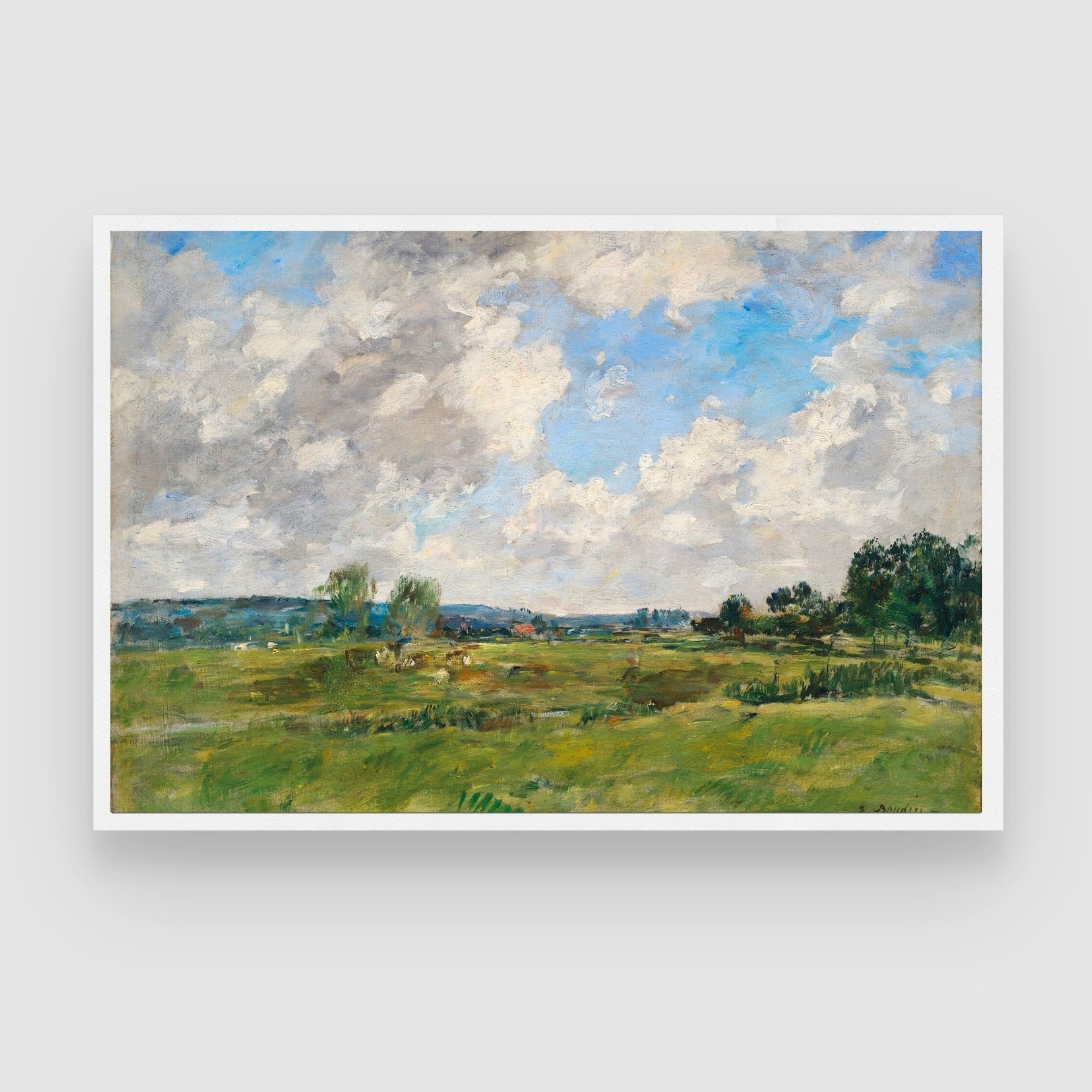 Fields Beneath the Sky – Impressionist Landscape Wall Art 2 : 3 Horizontal Premium Wall Art Canvas by MeriDeewar