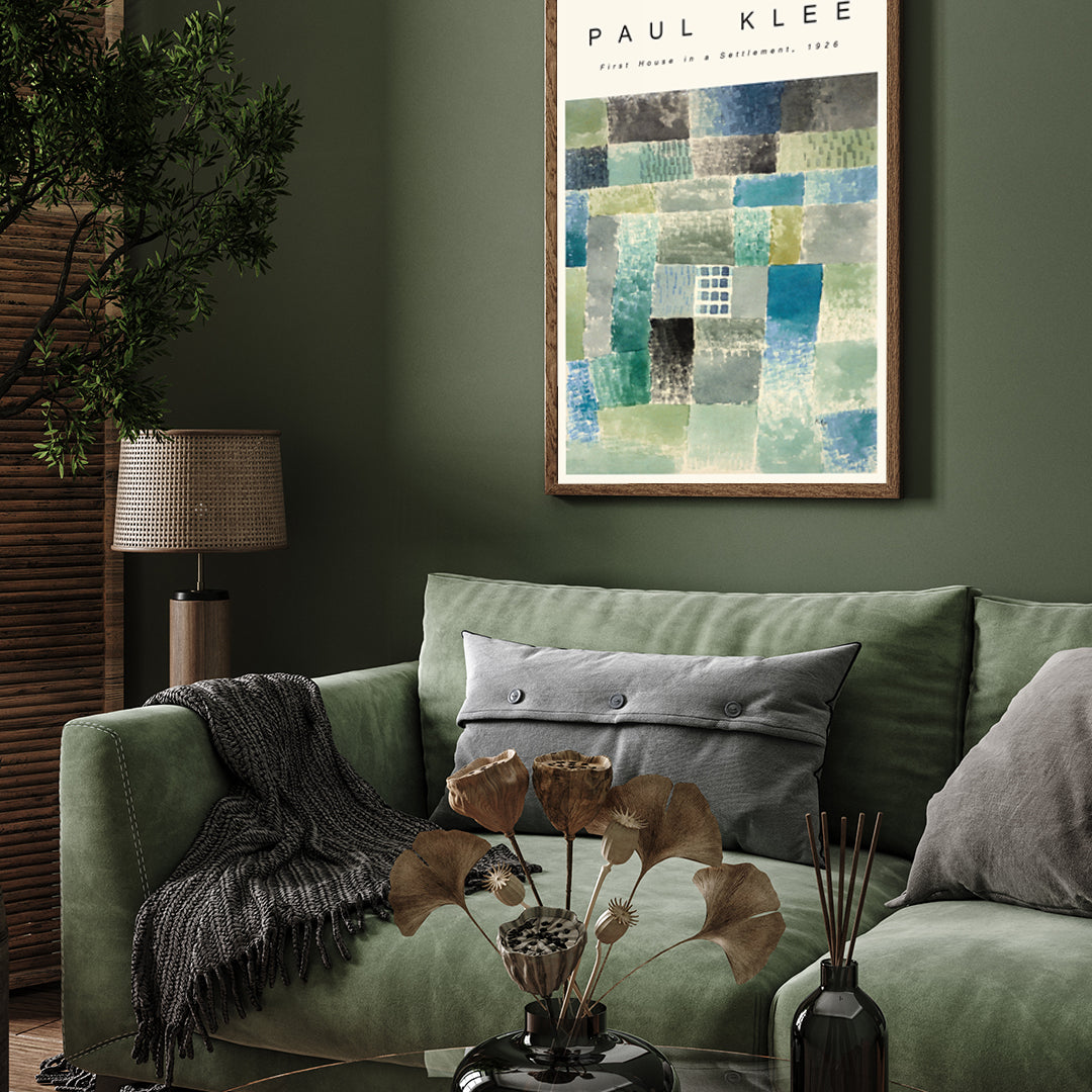 First House in a Settlement by Paul Klee 3 : 4 Vertical New Premium Wall Art Canvas by MeriDeewar