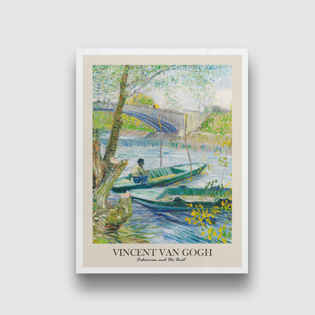 Fisherman and His Boat Painting by Vincent van Gogh 3 : 4 Vertical New Premium Wall Art Canvas by MeriDeewar