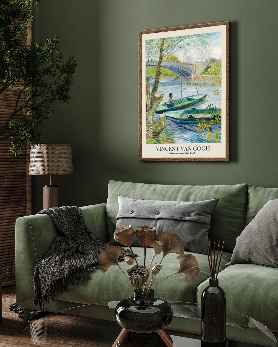 Fisherman and His Boat Painting by Vincent van Gogh 3 : 4 Vertical New Premium Wall Art Canvas by MeriDeewar