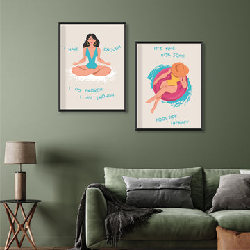 Fitness Women empowerment Quotes 3 : 4 Vertical New Premium Wall Art Canvas by MeriDeewar