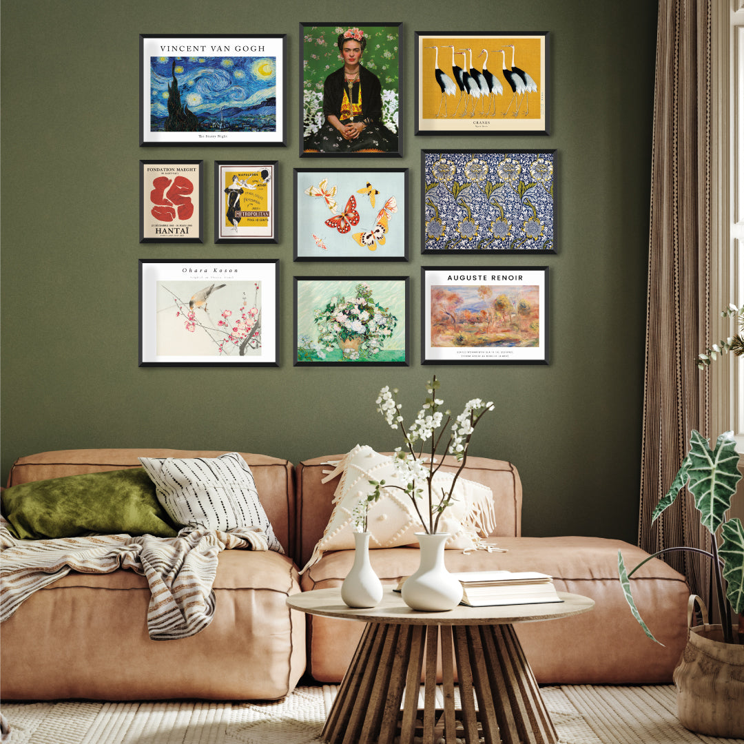 Flock of Japanese Red Crown Crane by Ogata Korin 3 : 4 Horizontal New Premium Wall Art Canvas by MeriDeewar