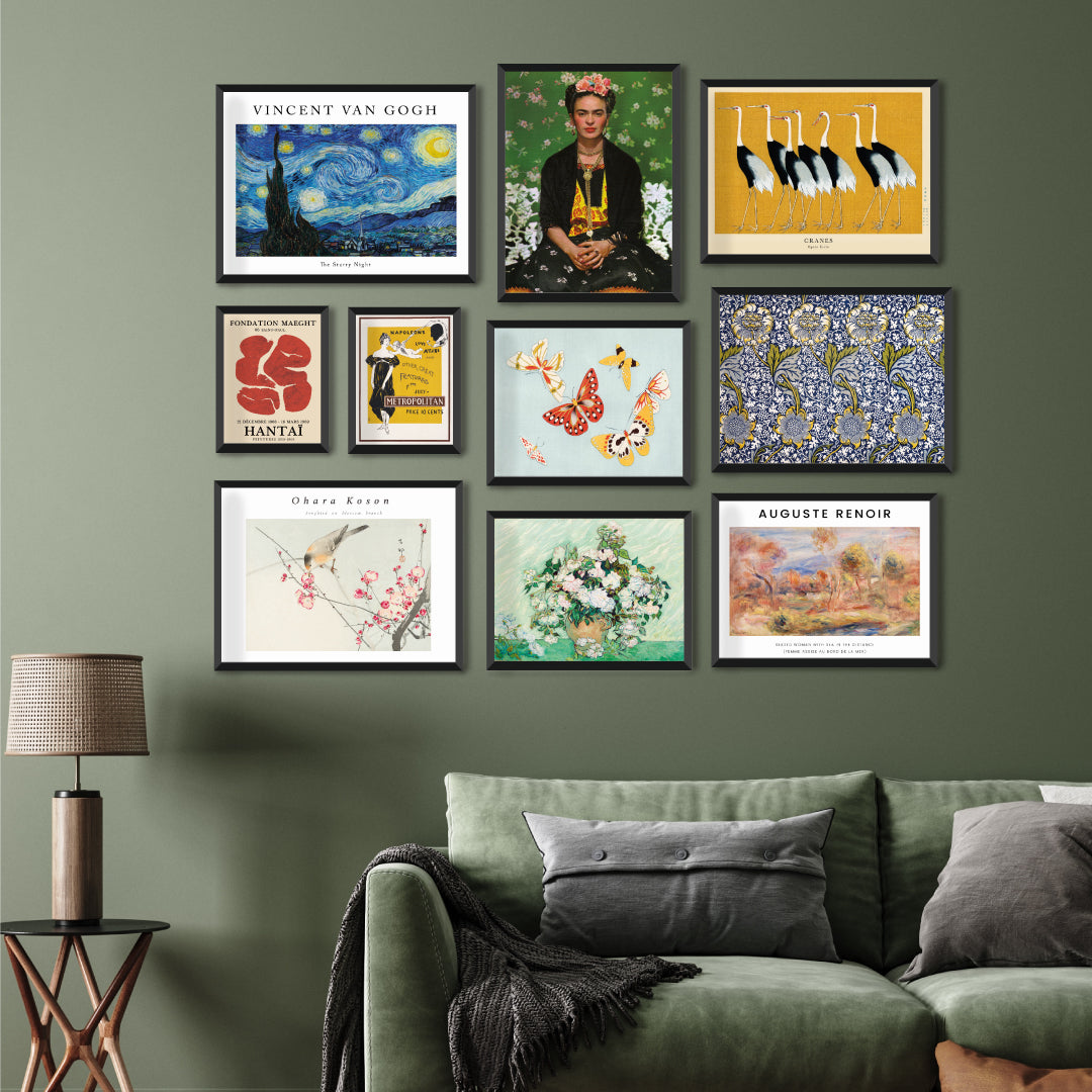 Flock of Japanese Red Crown Crane by Ogata Korin 3 : 4 Horizontal New Premium Wall Art Canvas by MeriDeewar